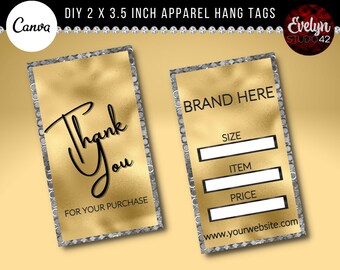 DIY Hang Tag Template, Boutique Hang Tag, Apparel Hang Tags, Clothing Hangs Tags,  DIY Editable Canva Template, Boutique Hang Tags
