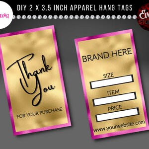 DIY Hang Tag Vorlage, Boutique Hang Tag, Bekleidung Hang Tags, Kleidung hängt Tags, DIY bearbeitbare Canva Vorlage, Boutique Hang Tags