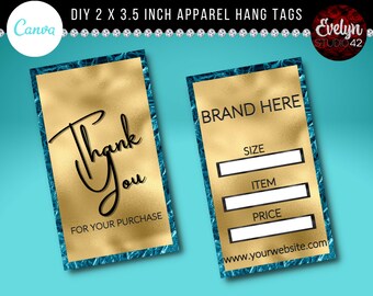 DIY Hang Tag Template, Boutique Hang Tag, Apparel Hang Tags, Clothing Hangs Tags,  DIY Editable Canva Template, Boutique Hang Tags