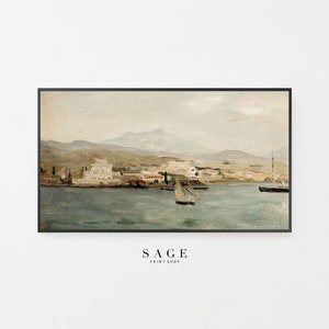 Coastal Art for Frame TV | Samsung Frame TV Art Mediterranean Coast | 213