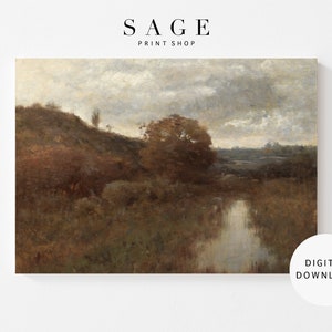 Autumn Landscape Vintage Oil Painting | Fall Landscape Wall Art | Vintage Wall Art | Printable | 061