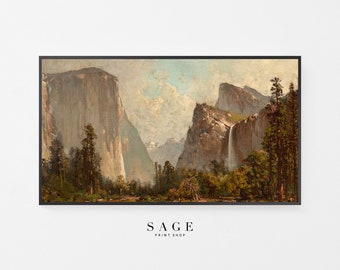 Yosemite Half Dome Vintage Art, National Park Art for Samsung Frame TV (Digital Download)