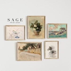 French Country Gallery Wall Set | Mint Green Gallery Wall | Vintage Printable Set | 179
