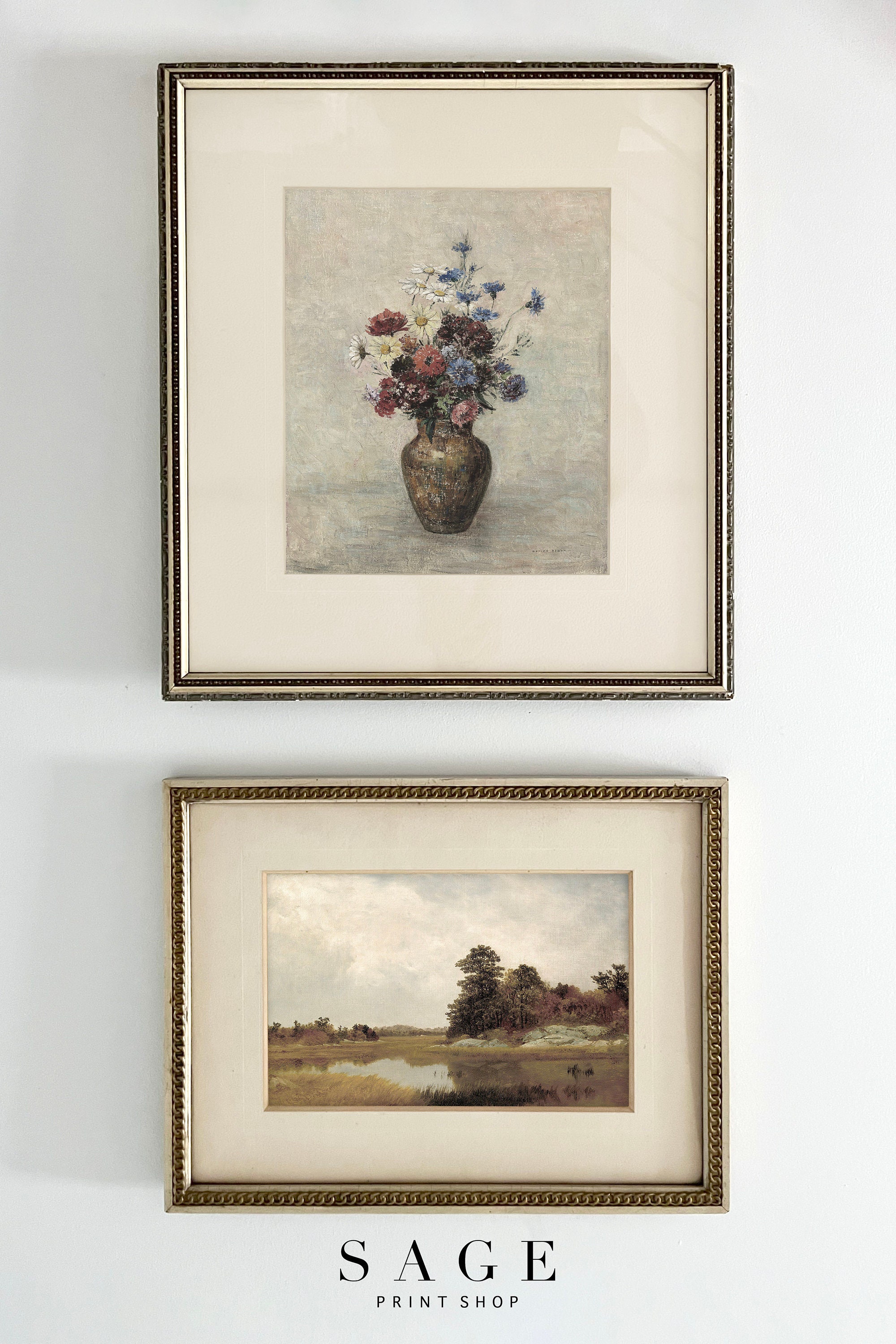 Neutral Gallery Wall Set | Vintage Printable Art Set of 5 - Etsy