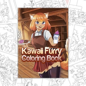 Kawaii Furry Coloring Book : 30-Page PDF