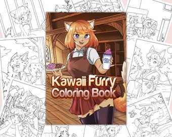 Kawaii Furry Coloring Book : 30-Page PDF