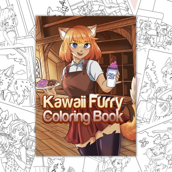 Kawaii Furry Coloring Book : 30-Page PDF