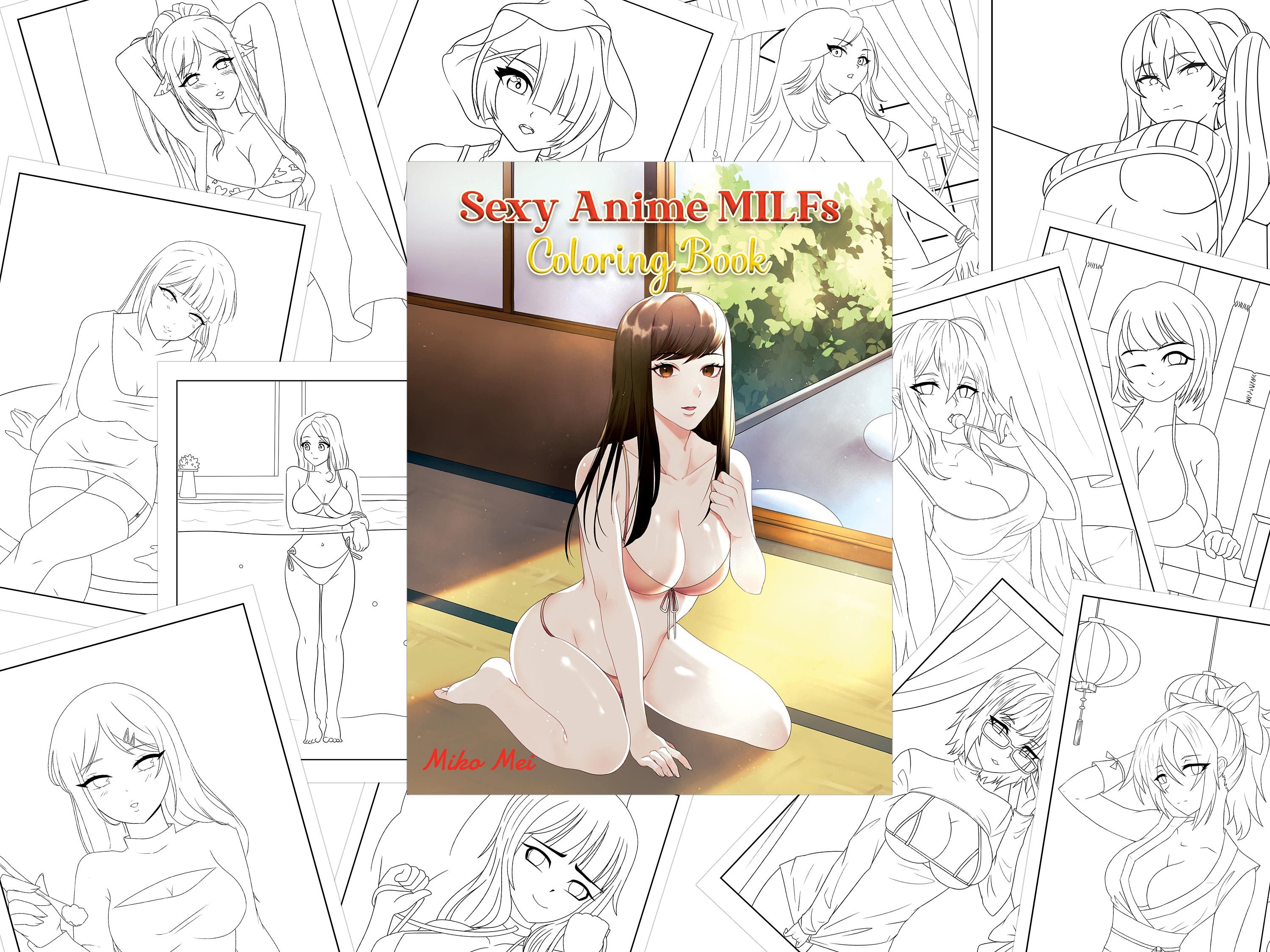Anime milfs colouring book