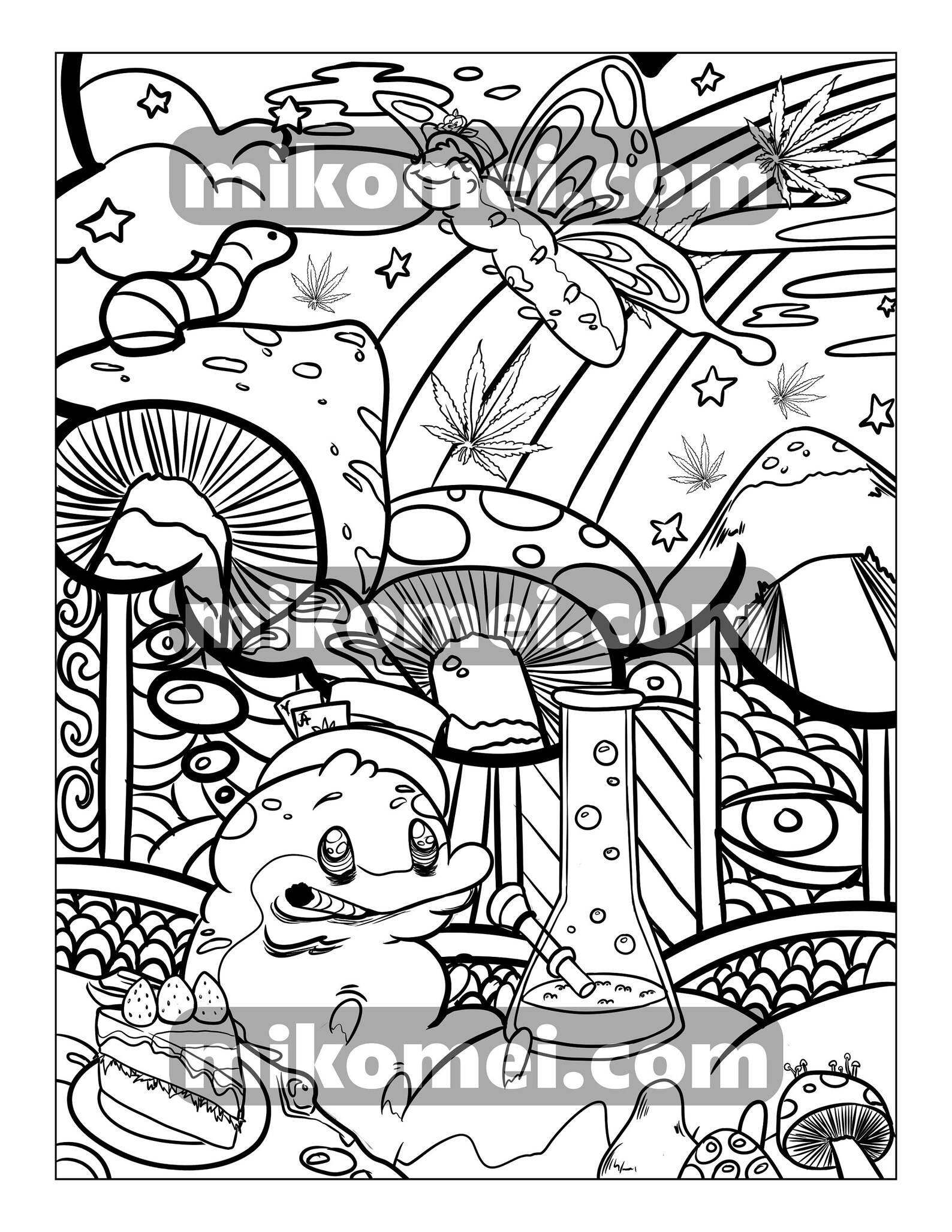 Trippy Coloring Book for Stoners : 30-page PDF - Etsy Australia