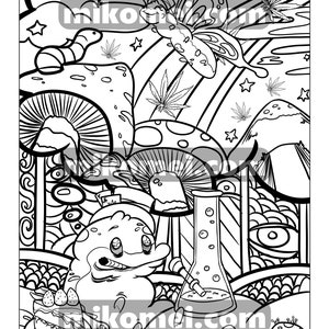 Trippy Coloring Book for Stoners : 30-Page PDF | Etsy