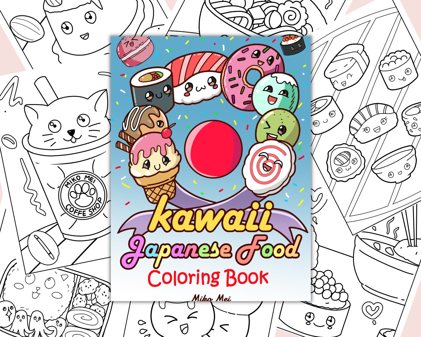 Kawaii Japanese Food Coloring Book 30page PDF Etsy