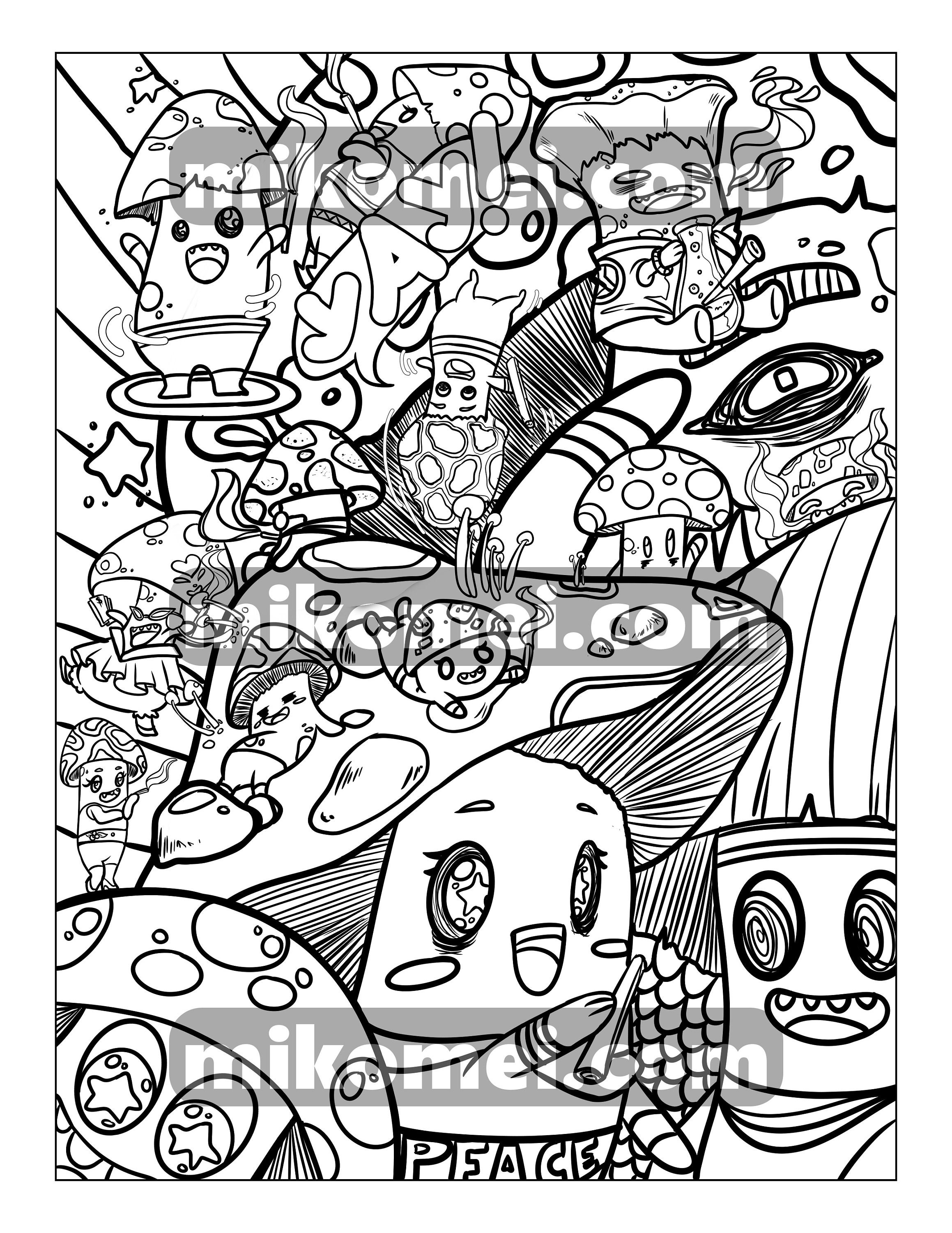 Trippy Coloring Book for Stoners : 30-page PDF | Etsy Australia