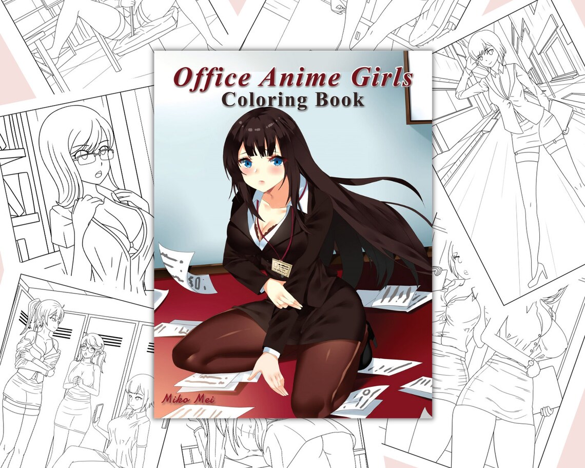 Sexy Office Anime Girls Coloring Book : 30-page PDF - Etsy