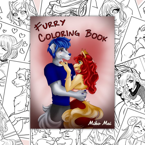 Furry Coloring Book - A Coloring Book of Furries for Adults & Children : 30-Page PDF