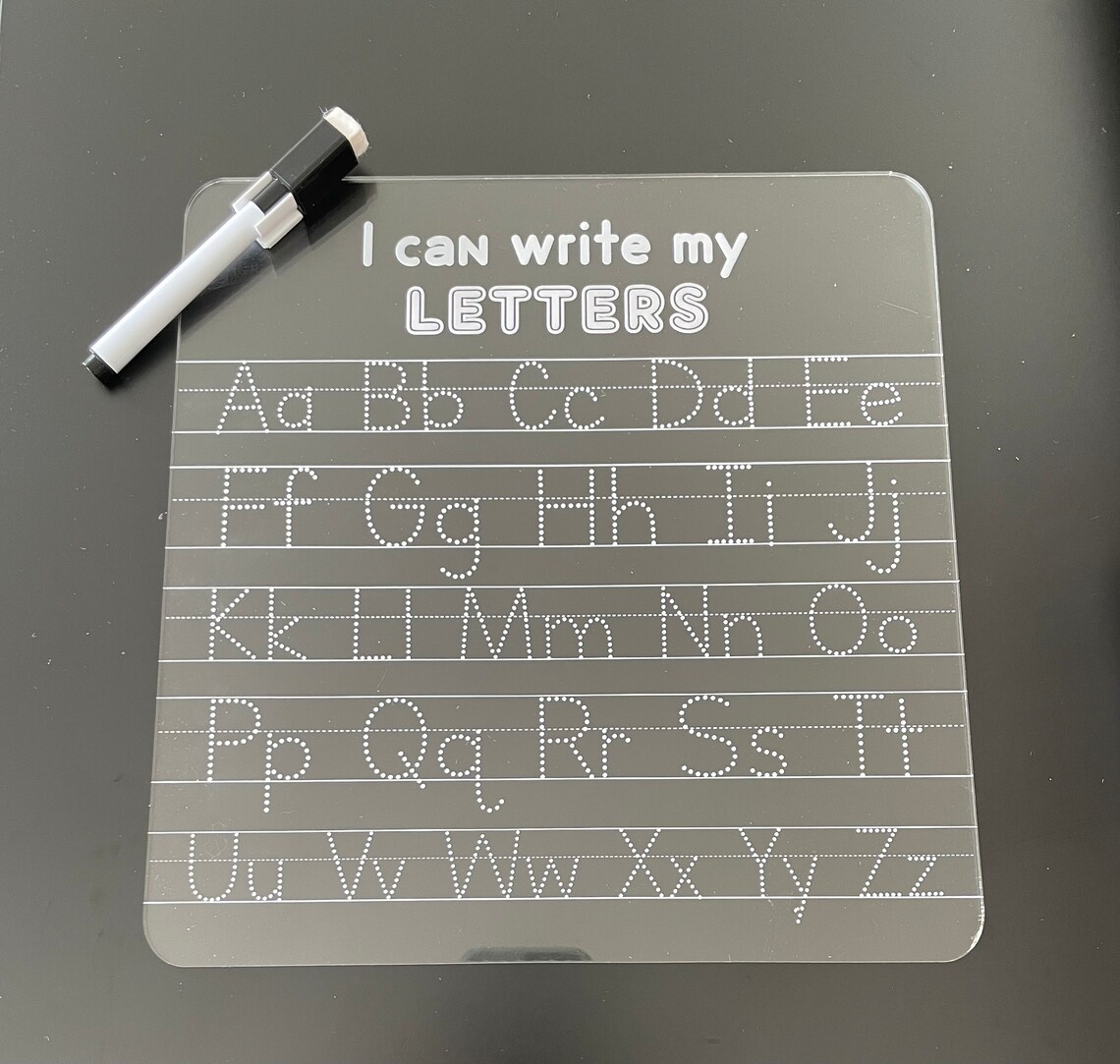 Alphabet Tracing Reusable Dry Erase Letter Tracing Acrylic Etsy