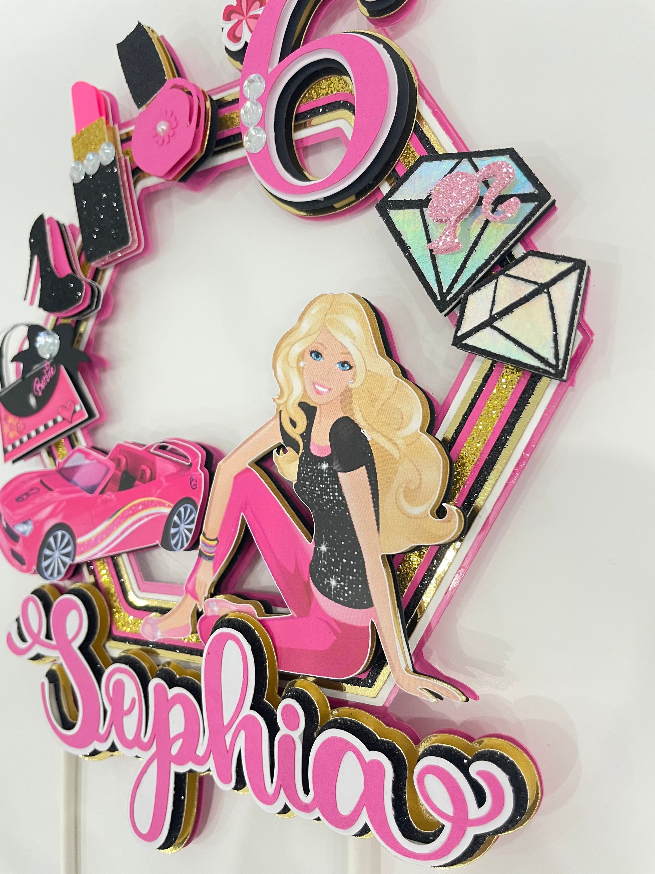 Barbie Pastel Topper / Barbie Cumpleaños / Barbie Fiesta / | Etsy