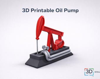 Oil Pump STL File | 3D Printable Pumpjack Model | Industrial Machine Model | Engineering Decor | Instant Download 3D Print File