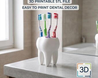 Porta Spazzolini In Plastica A Forma Di Dente – 4 Scomparti, Bianco, Design Semplice E Igienico