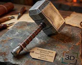 Life Size Norse Hammer STL | 3D Printable Viking Mythology Hammer | Cosplay Prop | DIY 3D Print Model