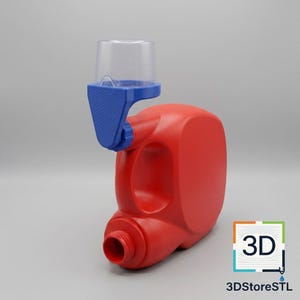 Tvättmedelsmugghållare STL | Avrinnande tvåluppsamlare | Tide Gain-kompatibel | 3D-utskrivbar tvättorganisatör | Digital 3D-modell
