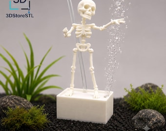 Dancing Skeleton Aquarium - Articulated Skeleton Fish Tank Accessory - 3D Printable Toy - STL File