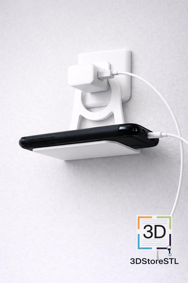 Phone Stand STL File - Cellphone Holder & Charging Dock 3D Print - Smartphone Desk Organizer, Nightstand Accessory, Tech Gadget 3D Model image 1