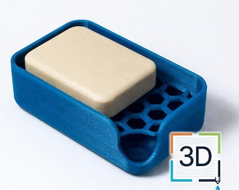 Soap Dish STL File - Draining Soap Holder 3D Print - Bathroom Sink Organizer, Shower Accessory, Bar Soap Tray 3D Model