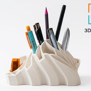 3D Printable Pencil Holder STL File - Desk Organizer 3D Print Download - Pen Cup, Office Decor, Teacher Gift 3D Model