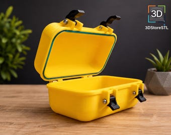 Waterproof Box STL | Rugged 3D Printable Storage Case | Hinged Lock Box | Customizable Fusion 360 Design | 3D Model Box | 3D Print