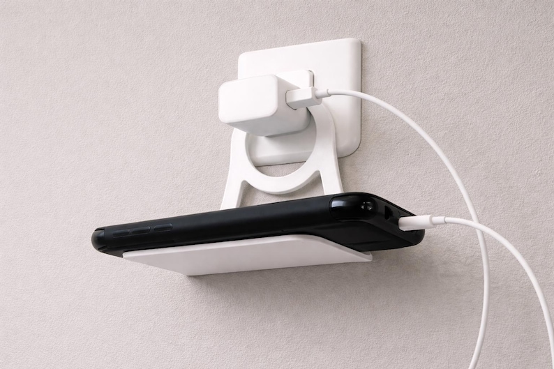Phone Stand STL File - Cellphone Holder & Charging Dock 3D Print - Smartphone Desk Organizer, Nightstand Accessory, Tech Gadget 3D Model image 2