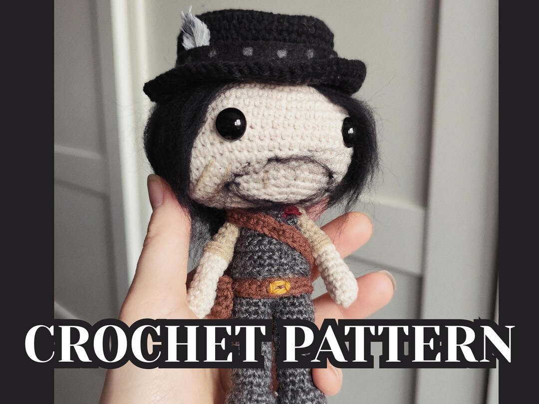 Patrón de muñeco John Marston de RDR: juguete vaquero de crochet para ...