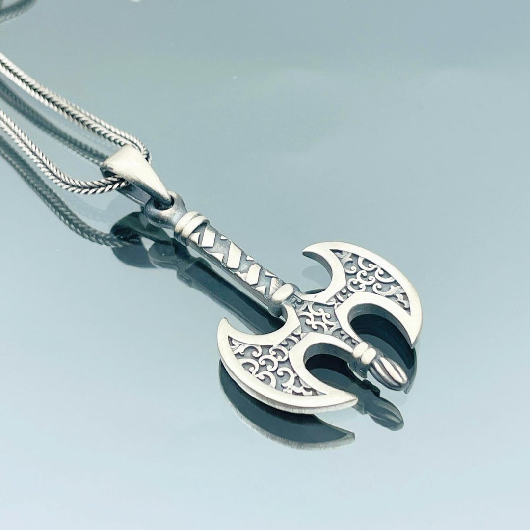 Axe Pendant Necklace: 925 Sterling Silver Warrior Design - Etsy