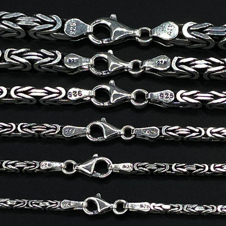 May include: Six silver chains with a box clasp. Each chain has a 925 stamp on the clasp.