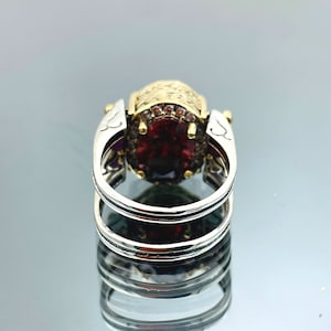 Reversible Sterling Silver Ring: Ottoman Amethyst & Ruby Band - Etsy