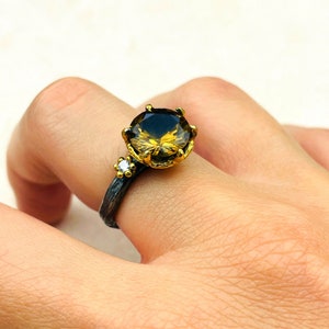 Alexandrite Oval Stone Silver Ring Women, Ladies Handmade Ring, Unique Silver Ring, Turkish Handmade Ring, 925 Sterling Silver, Gift For Her