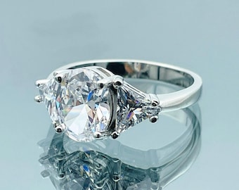 Bague En Argent 925 Avec Zircons Transparents - Taille 54, Référence 799888C, Neuve Sans Emballage