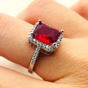 Roter Rubin Sterlingsilber Ring: Handgemachter Türkischer Damenring