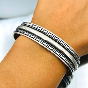 Cuff Silver Bracelet, Bangle Silver Bracelet, Adjustable 925 Sterling Silver Bracelet, Turkish Handmade Bracelet, Gift For Husband, Gift Her