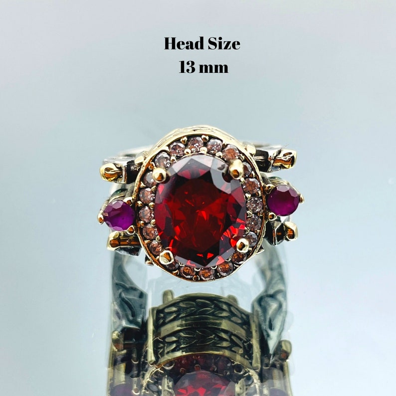Reversible Sterling Silver Ring: Ottoman Amethyst & Ruby Band - Etsy