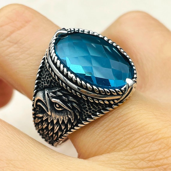 Men's Handmade Powder Blue Turquoise Ring | Burton's