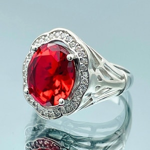 Handgemachte Roter Rubin 925 Sterling Silber Ring