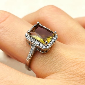 Women's Colormix Alexandrite Stone Ring, Turkish Handmade Ladies Ring, Authentic Ring, Ladies Jewelry, 925k Sterling Silver, Gift For Her