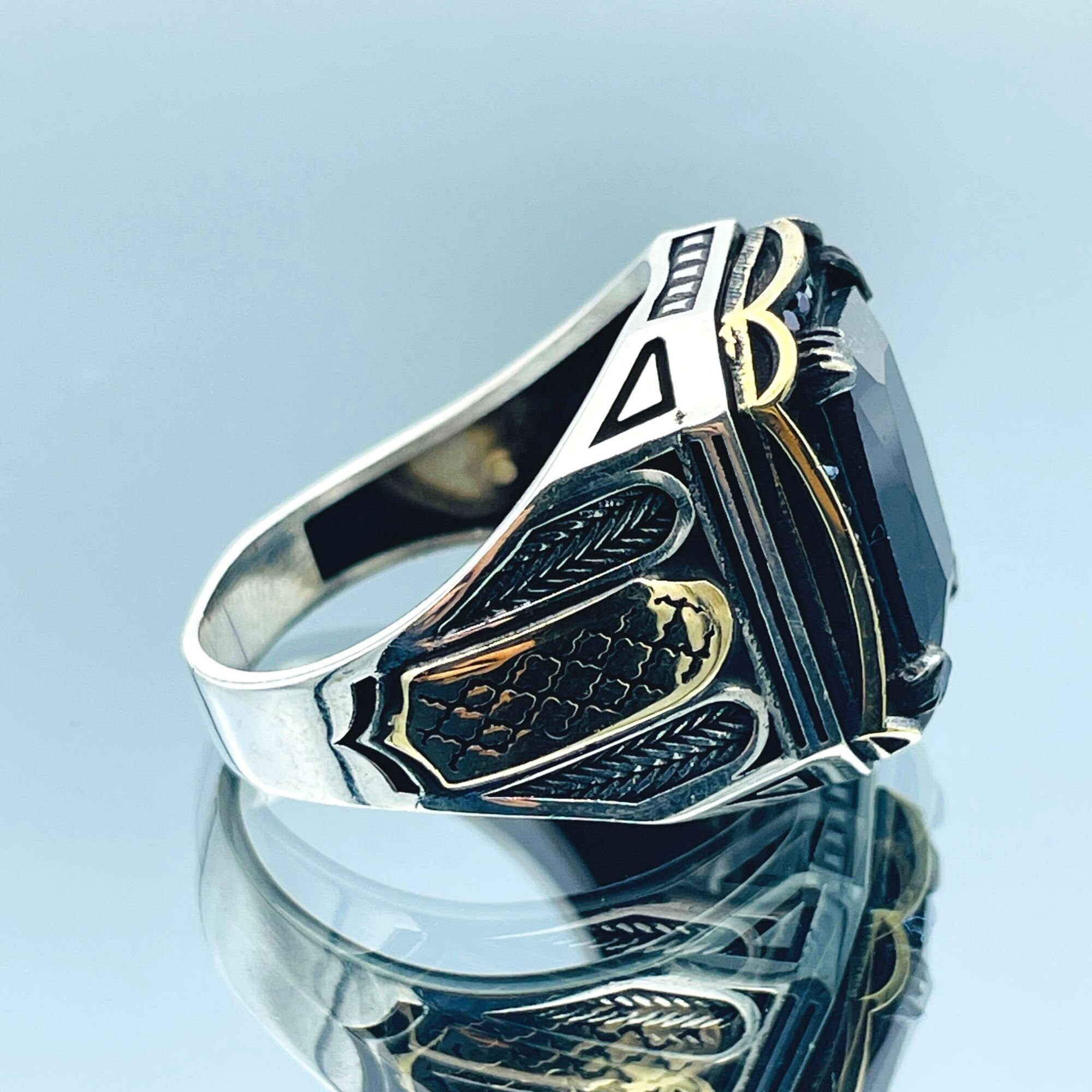 送税込【CRAFTD London】Onyx Squared Stone Signet Ring (2色) 5B4DE7A3-1F88-4C8E-A55D-