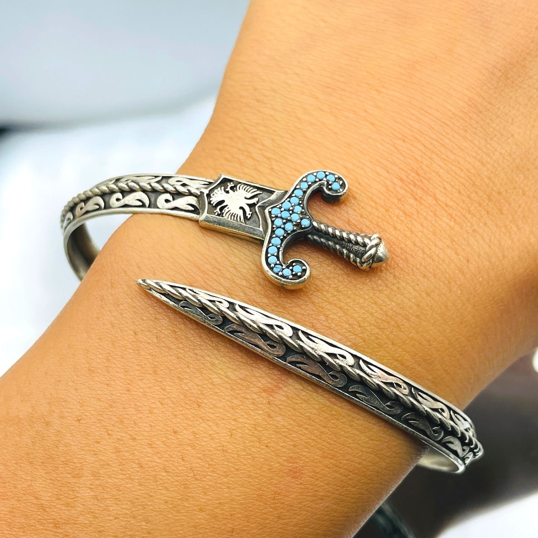 Nullus sword bracelet 925シルバー Zulfiqar Sword Cuff: 925 Sterling Silver Bracelet With