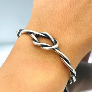 925 Sterling Silver Handmade Adjustable Cuff Bracelet, Gift for him, Bangle Jewelry Silver, Gift for Husband, Unisex Classic Bracelet
