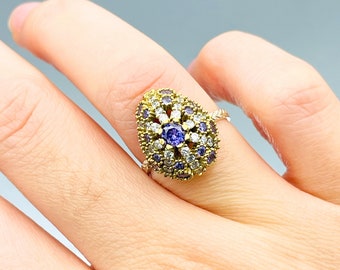 Amethyst Stone 925 Silver Ring: Turkish Handmade Ottoman Style