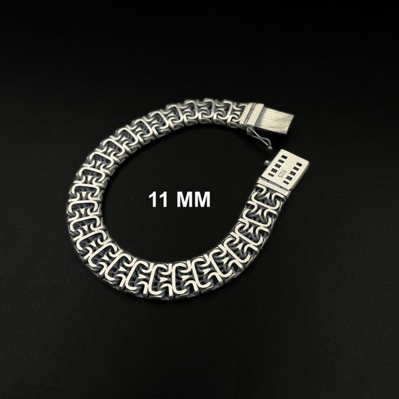 Motorcycle Silver Bracelet, Viking-inspired Sterling Silver Franco