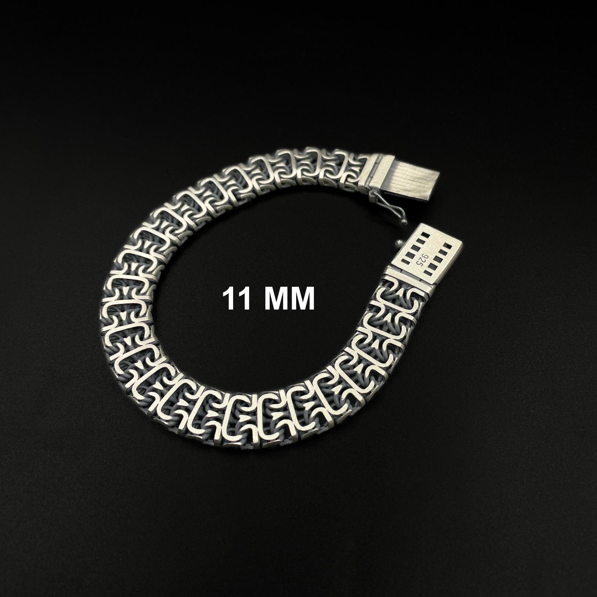 Motorcycle Silver Bracelet, Viking-inspired Sterling Silver Franco