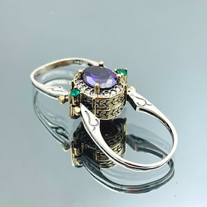 Reversible Sterling Silver Ring: Ottoman Amethyst & Ruby Band