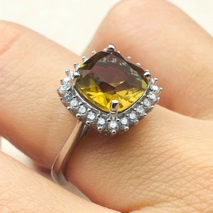 Alexandrite Square Stone Silver Ring Women, Ladies Handmade Ring, Unique Silver Ring, Turkish Handmade Ring, 925 Sterling Silver, Gift Her